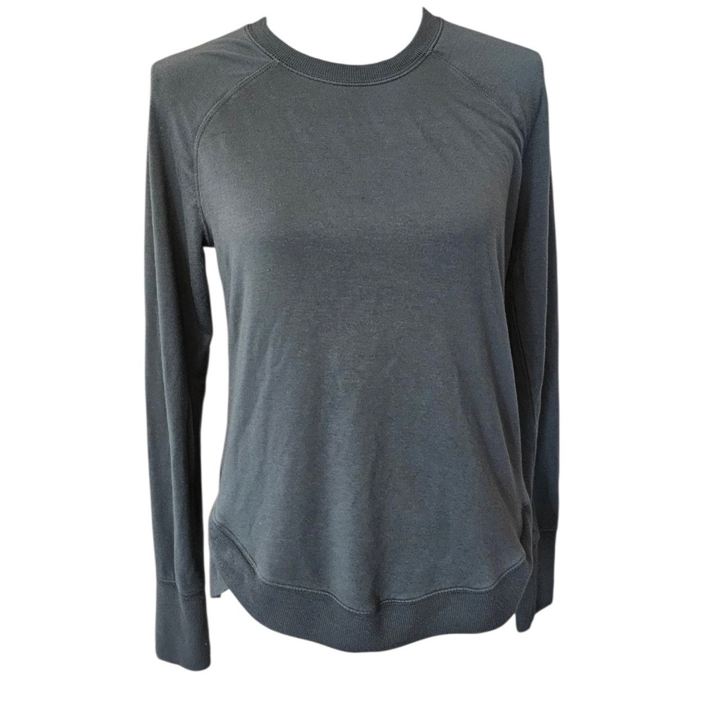 Athleta Purist Sweatshirt Charcoal Gray Modal Blend Raglan Pullover Small